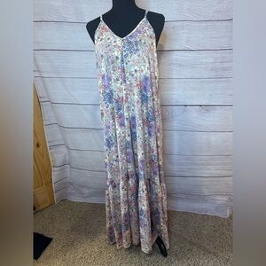 NEVER WORN floral flowy maxi lightweight spring/summer dress